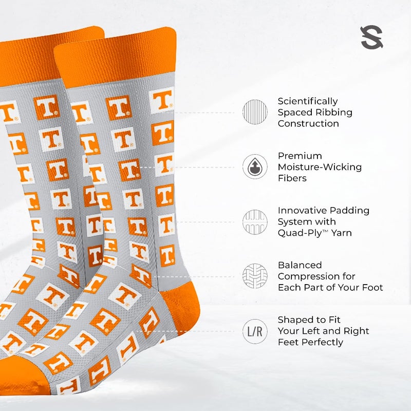 Strideline Store NCAA Mens Repeat Logo Dress Socks-Team Colors-One Size Fits Most -M/L (8-12) - Image 2